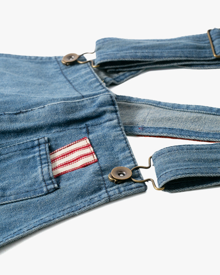 Kiriko Custom Patched Overalls, Colorblock Denim 
