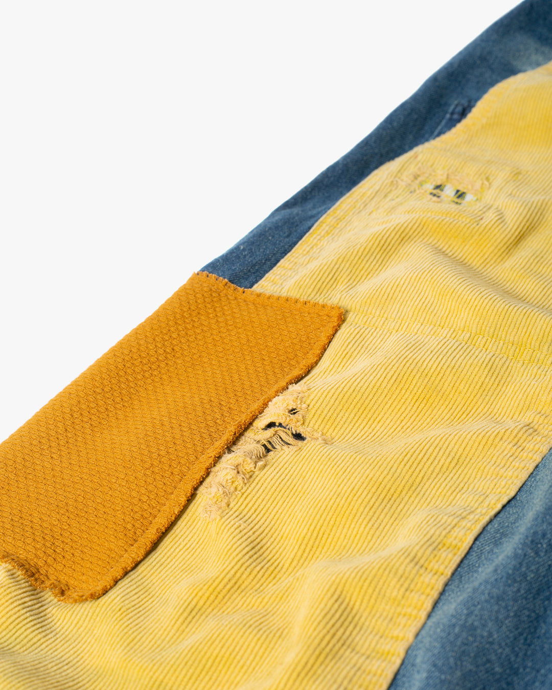 Kiriko Custom Patched Overalls, Colorblock Denim 
