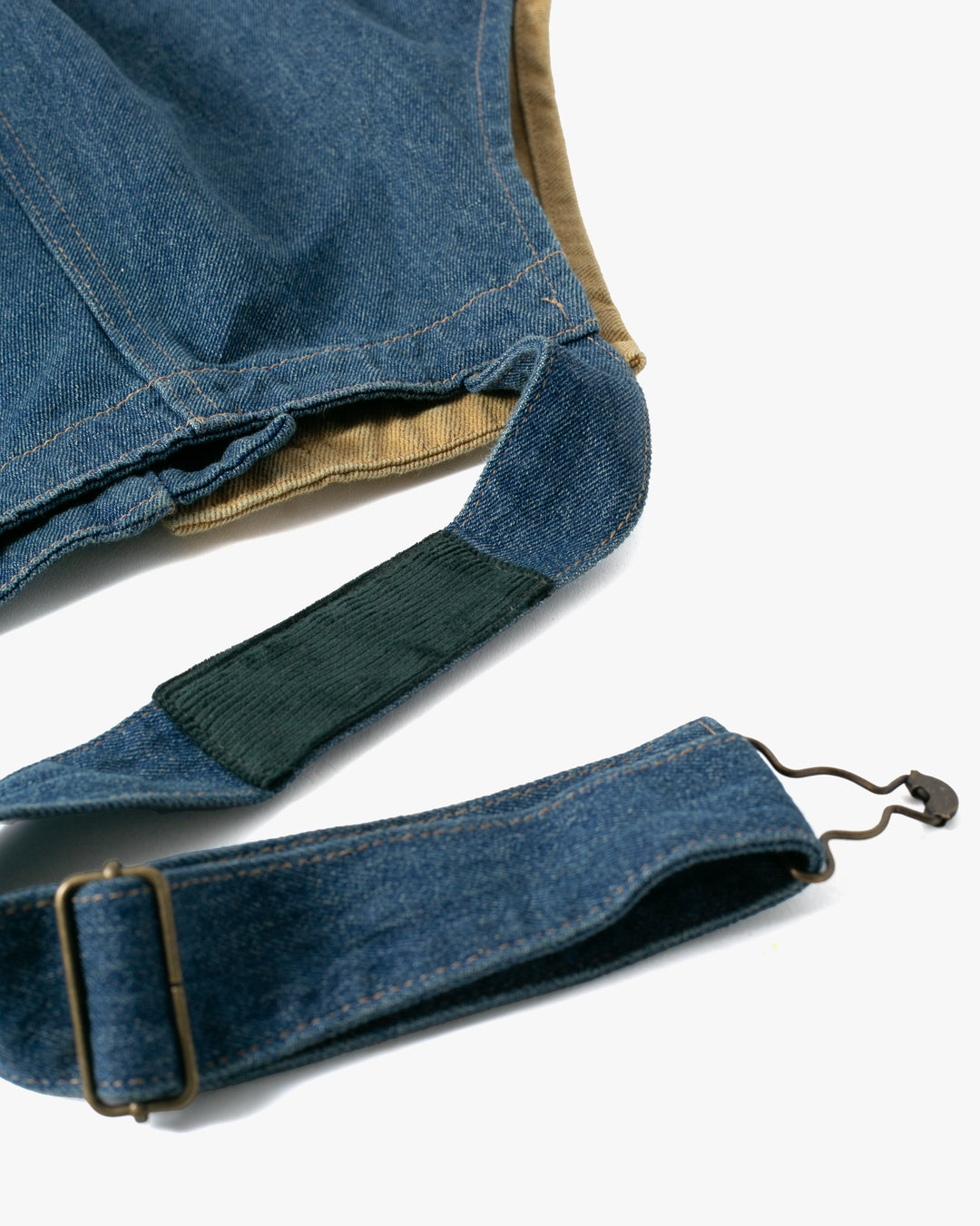 Kiriko Custom Patched Overalls, Colorblock Denim 