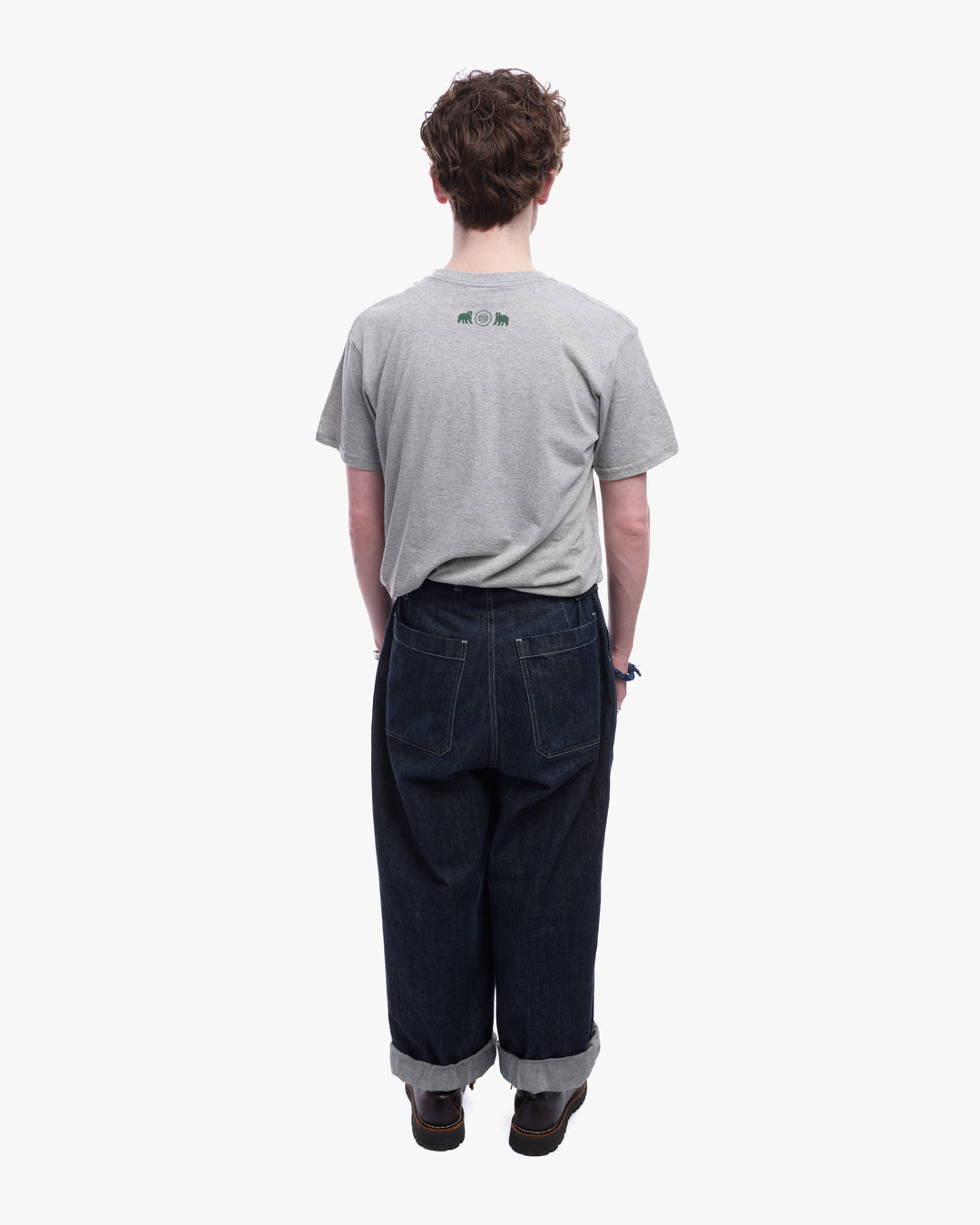 Kiriko Original Tee, 4 oz. US Made, Kuma with Embroidered Fish, Grey