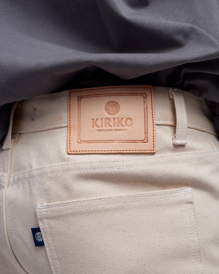 Kiriko Original Canvas Pants, US Made 12.8 oz., Cream, Small Multi
