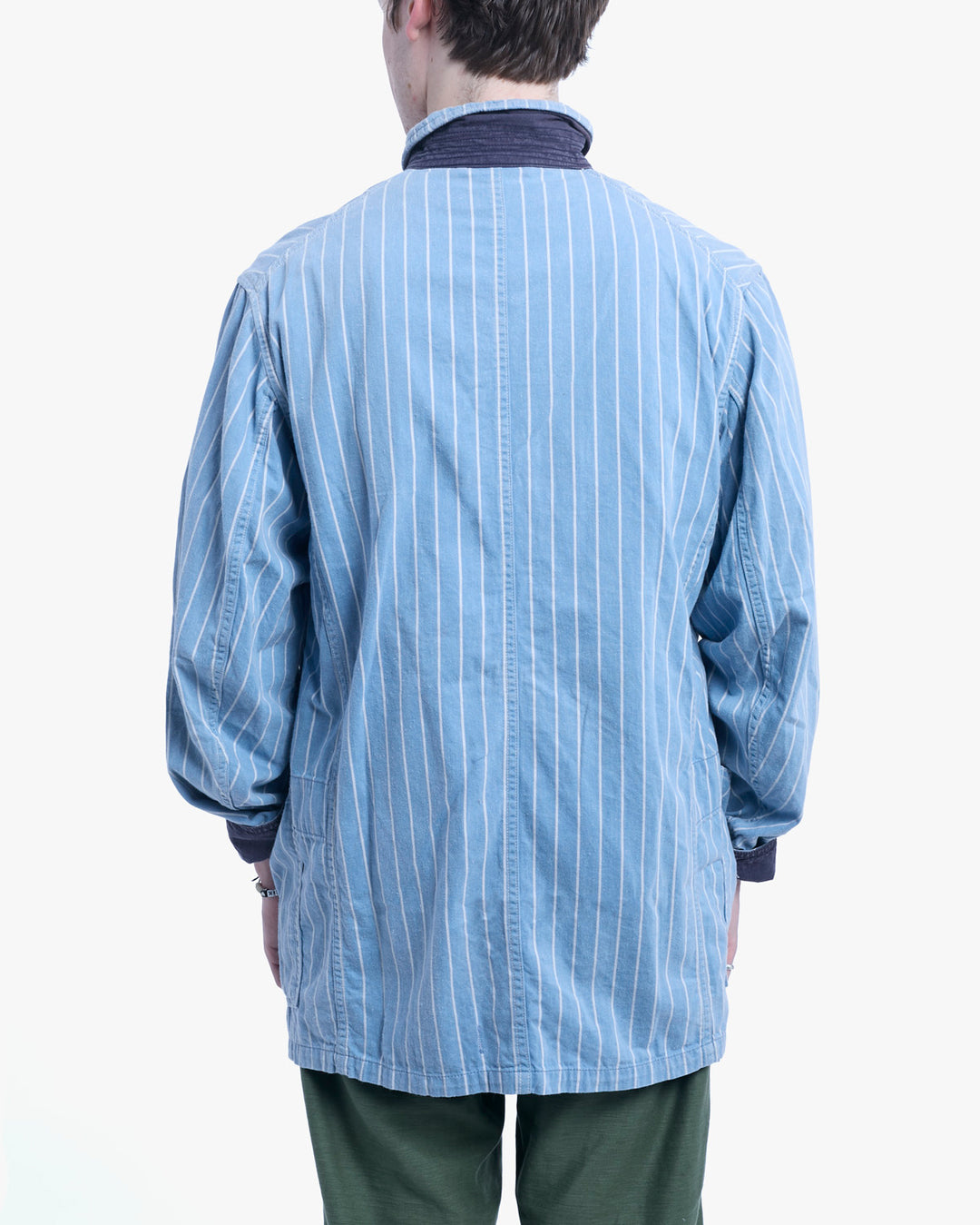 Japanese Repro Chore Coat, L, Kapital, Blue with White Stripes