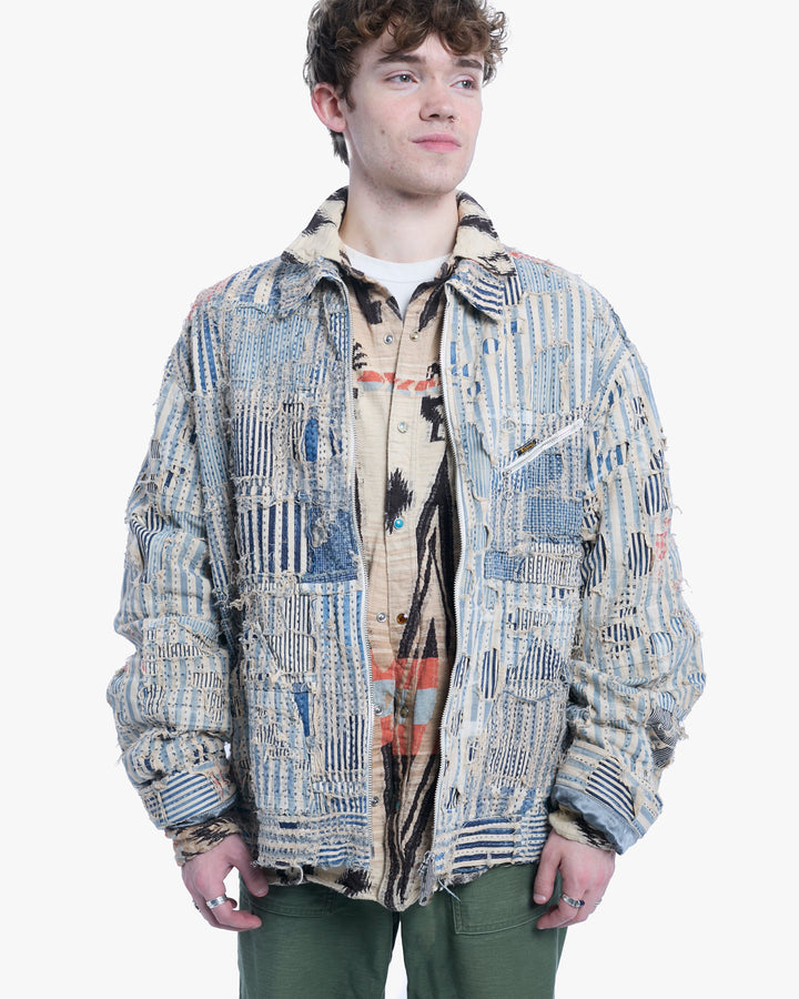 Japanese Repro Denim Jacket, XL, Kapital, Patched Boro, White