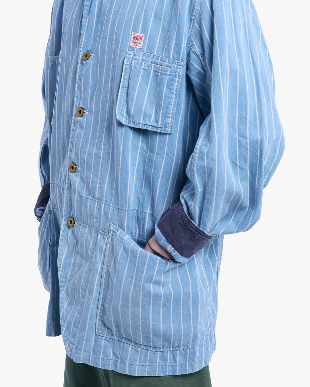 Japanese Repro Chore Coat, L, Kapital, Blue with White Stripes