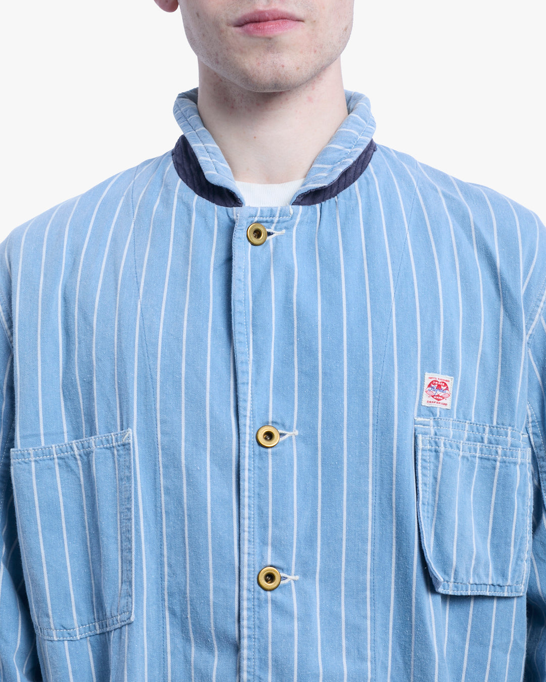 Japanese Repro Chore Coat, L, Kapital, Blue with White Stripes