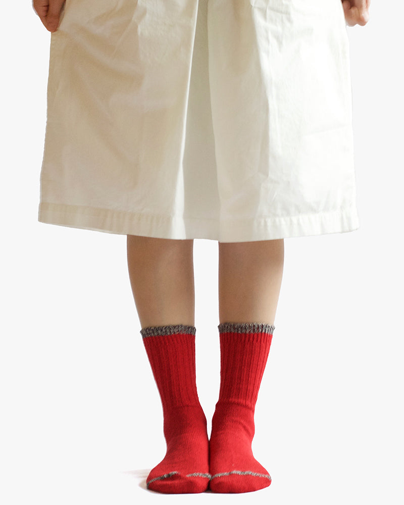 Knitwin, Crew Socks, Silk Cotton, Boston Red