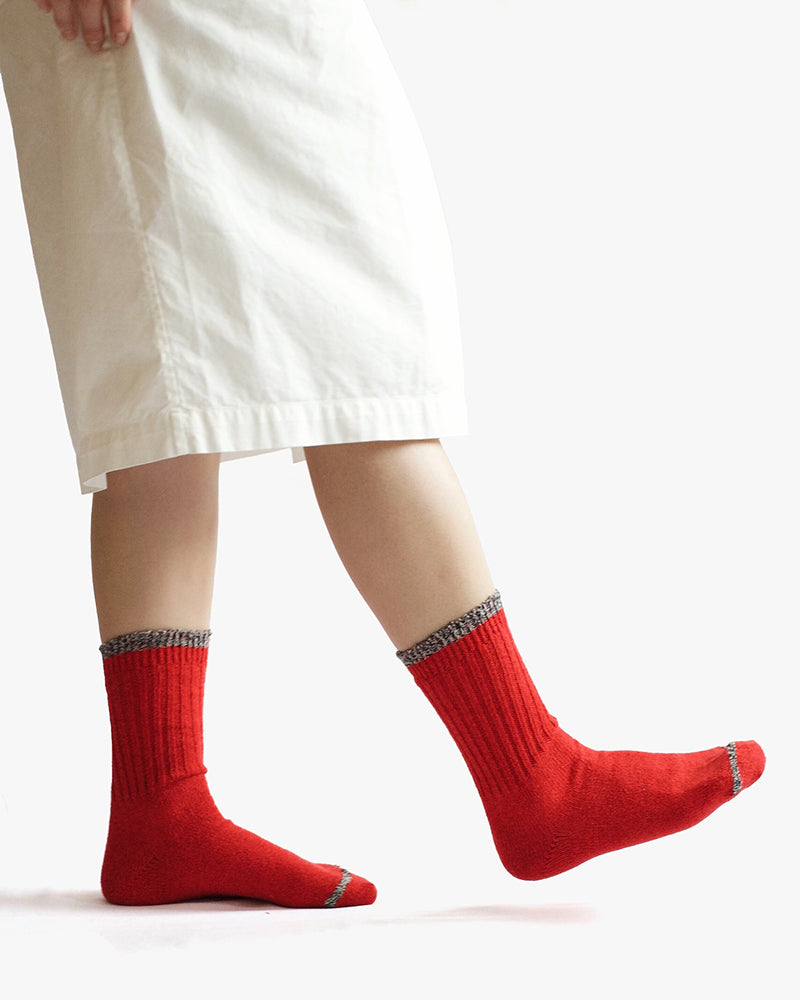 Knitwin, Crew Socks, Silk Cotton, Boston Red