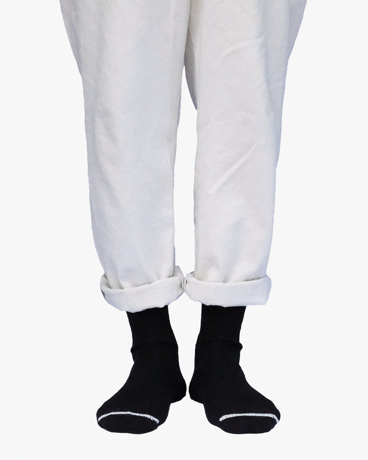 Knitwin, Crew Socks, Silk Cotton, Boston Black