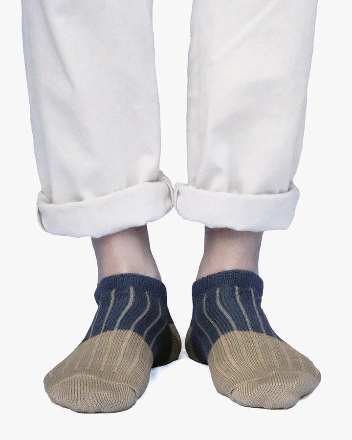 Knitwin, Ankle Socks, Linen and Cotton, Oslo Blue