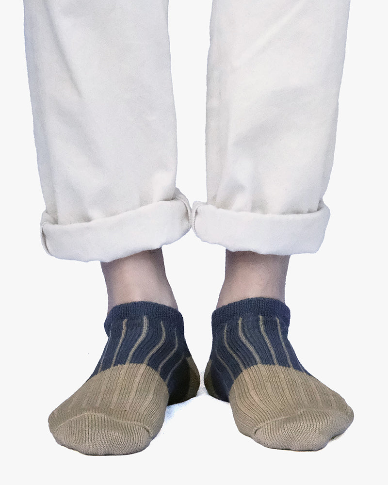 Knitwin, Ankle Socks, Linen and Cotton, Oslo Blue
