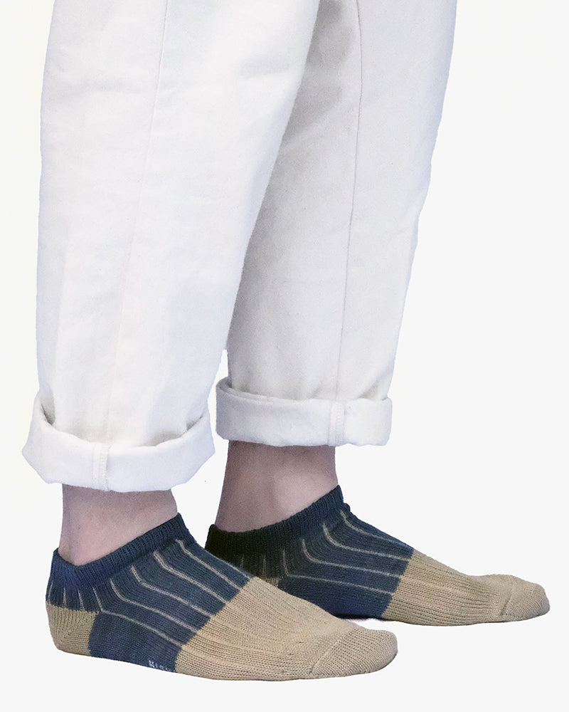 Knitwin, Ankle Socks, Linen and Cotton, Oslo Blue