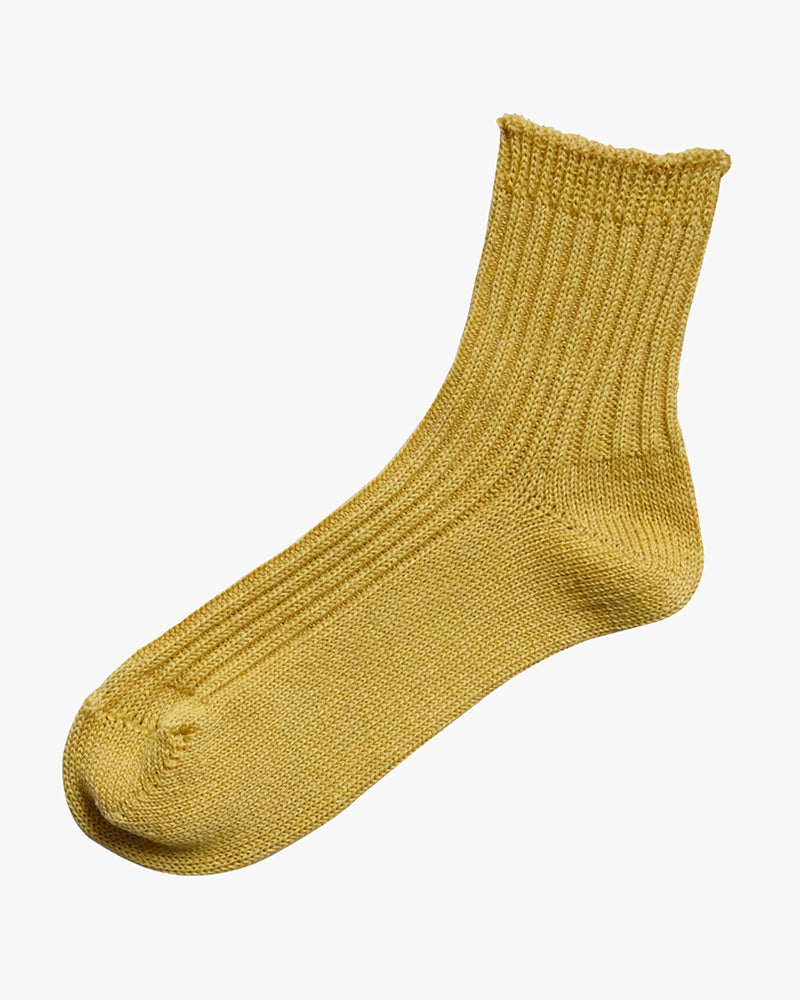Knitwin, Crew Socks, Linen Ribbed, Praha Canary Yellow