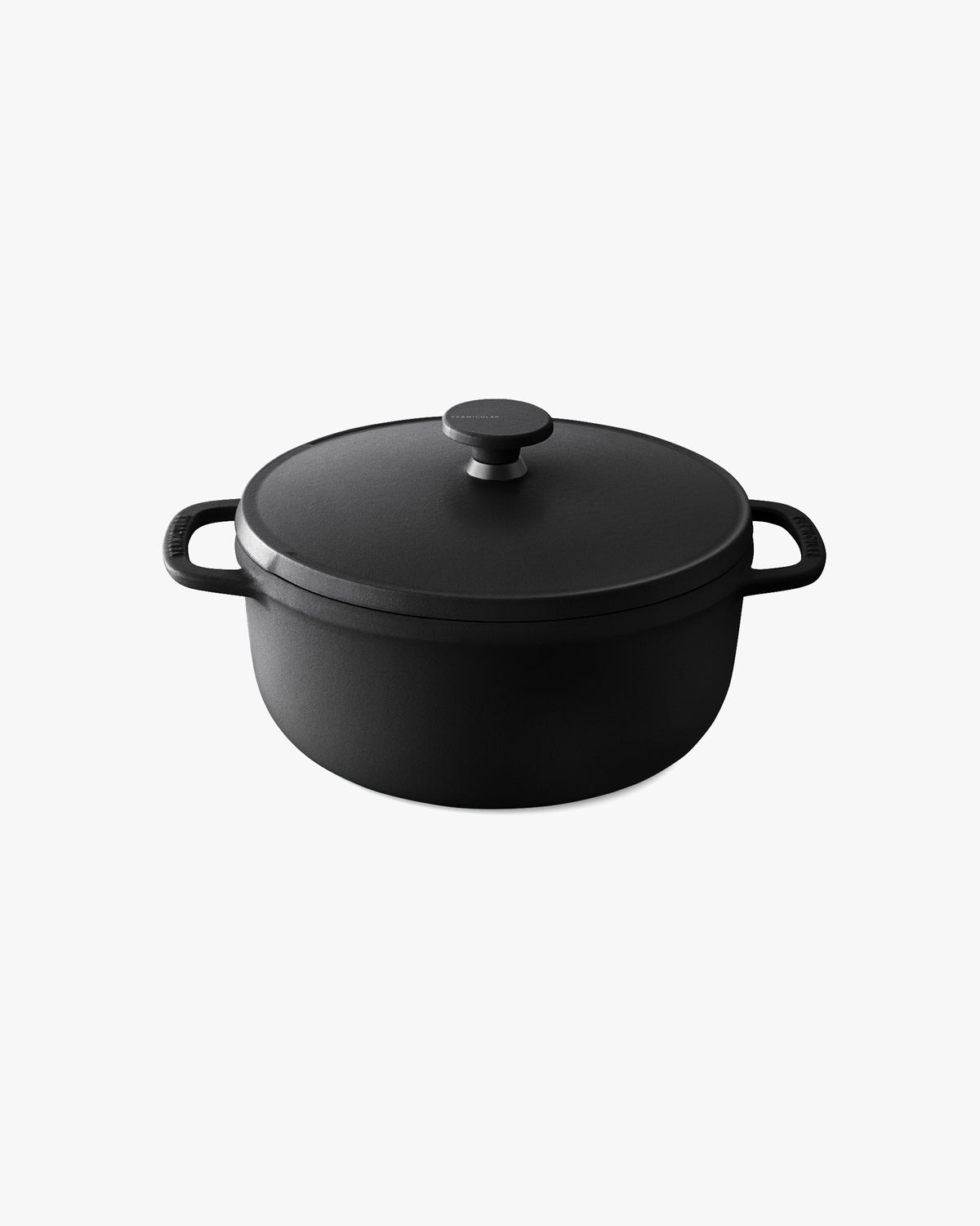 Oven Pot 2.0, Vermicular, Round Knob Lid & Lid Stand, Matte Black, 18cm