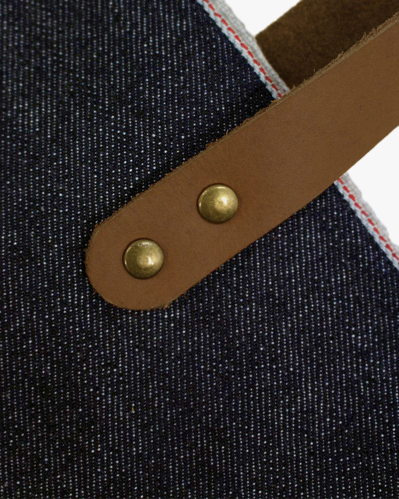 Kiriko Original Large Tote Bag, Selvedge Denim, Indigo Logo