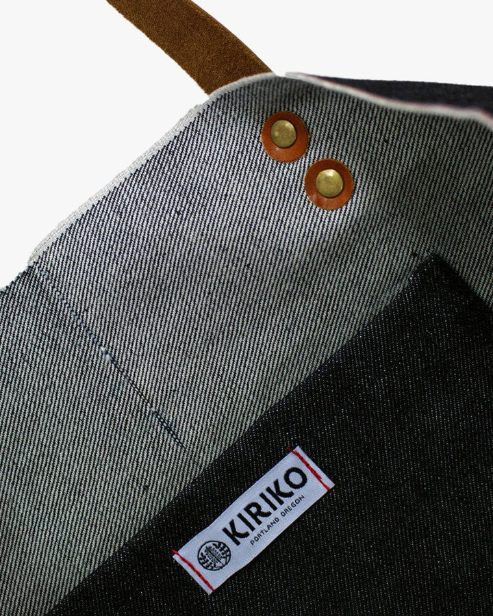 Kiriko Original Large Tote Bag, Selvedge Denim, Indigo Logo