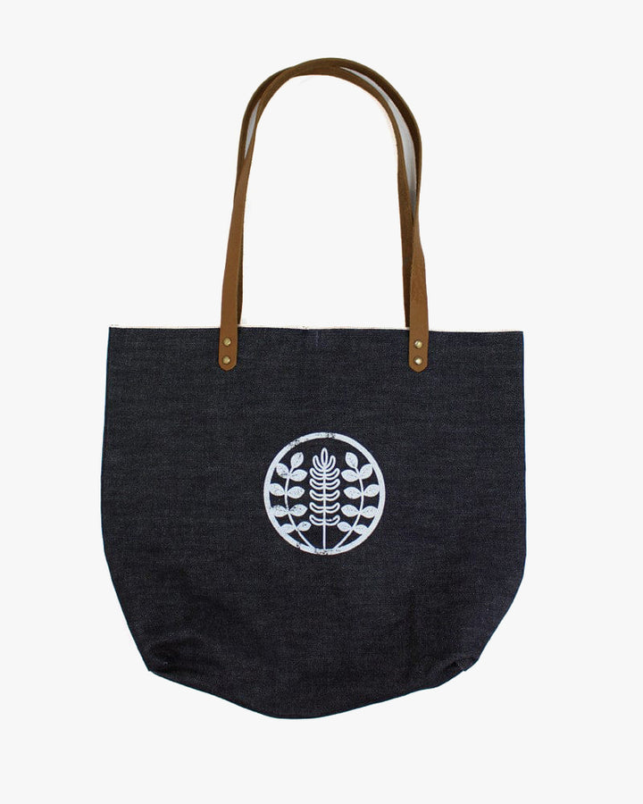 Kiriko Original Tote, Large, Selvedge Denim, Indigo Logo