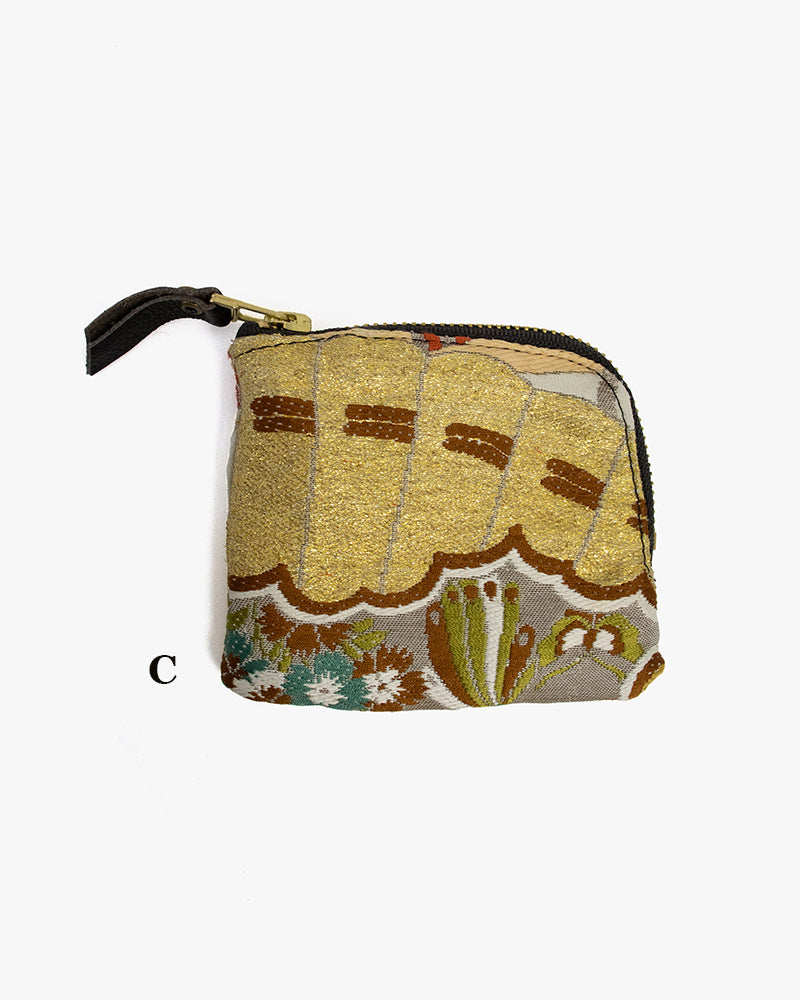 Kiriko Original Obi Zipper Wallet, Gray with Gold and Multicolor Accents