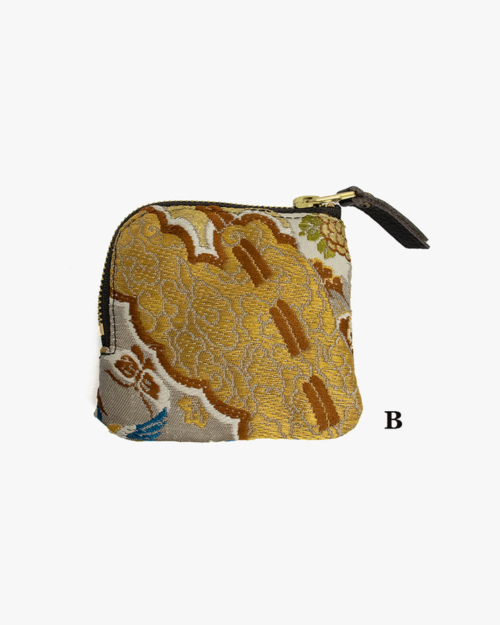 Kiriko Original Obi Zipper Wallet, Gray with Gold and Multicolor Accents