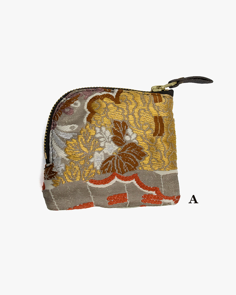 Kiriko Original Obi Zipper Wallet, Gray with Gold and Multicolor Accents