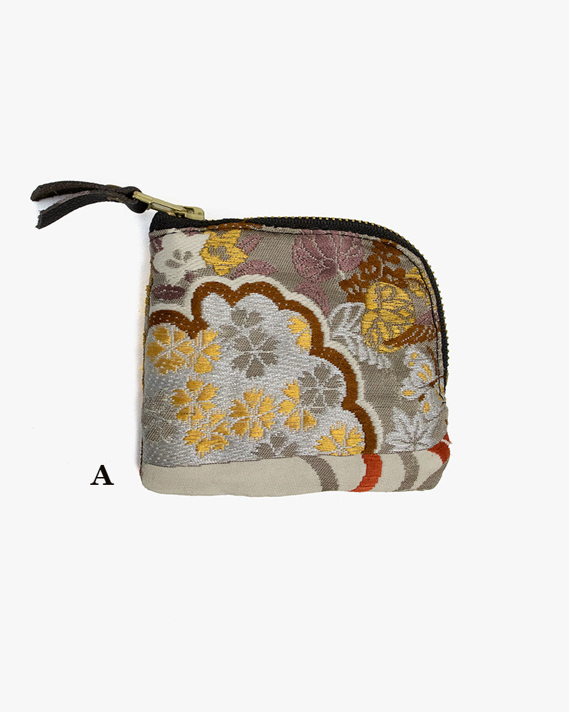 Kiriko Original Obi Zipper Wallet, Gray with Gold and Multicolor Accents
