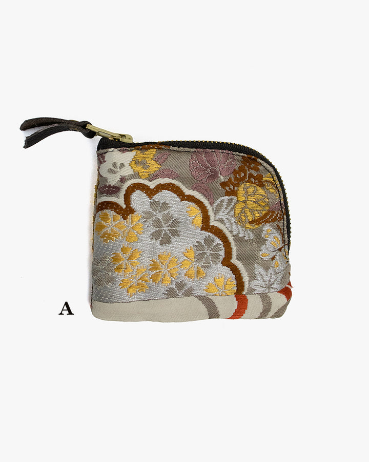 Kiriko Original Obi Zipper Wallet, Gray with Gold and Multicolor Accents