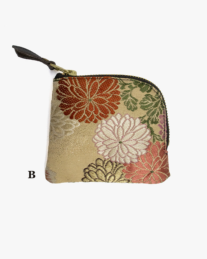Kiriko Original Obi Zipper Wallet, Gold and Multicolor