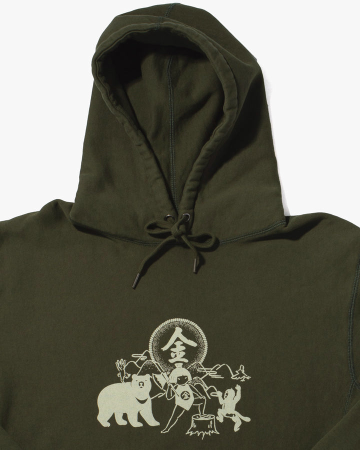 Kiriko Original Hoodie, 13oz Cotton, Printed Kintaro, Green