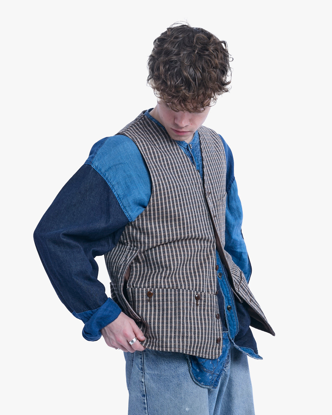 Japanese Repro Vest, L, Kapital, Brown