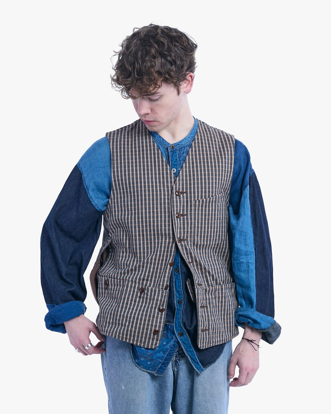 Japanese Repro Vest, L, Kapital, Brown