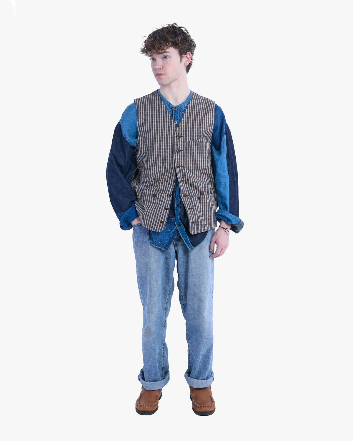 Japanese Repro Vest, L, Kapital, Brown