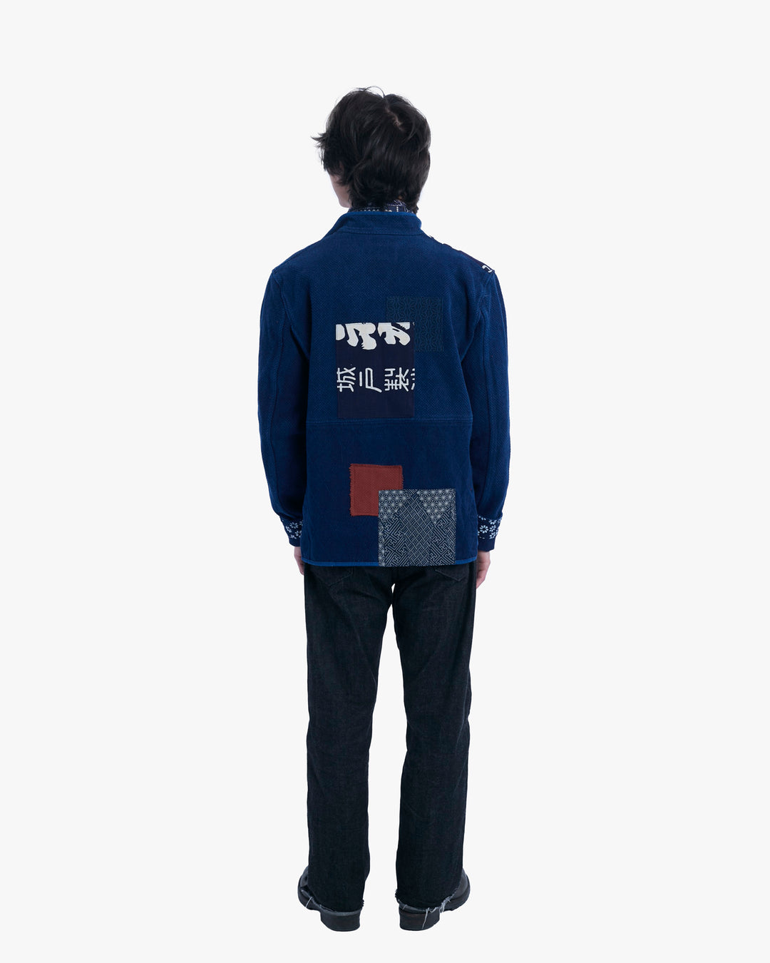Kiriko Custom Patched Sashiko Mandarin Collar Jacket