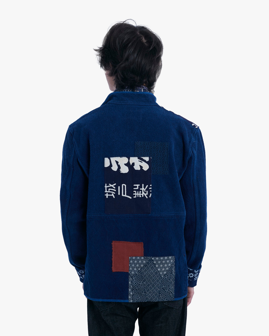 Kiriko Custom Patched Sashiko Mandarin Collar Jacket