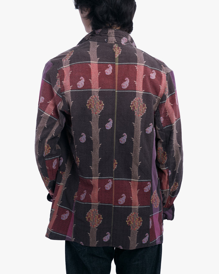 Japanese Repro Shirt, M, Kapital, Striped Red and Brown with Paisley Details