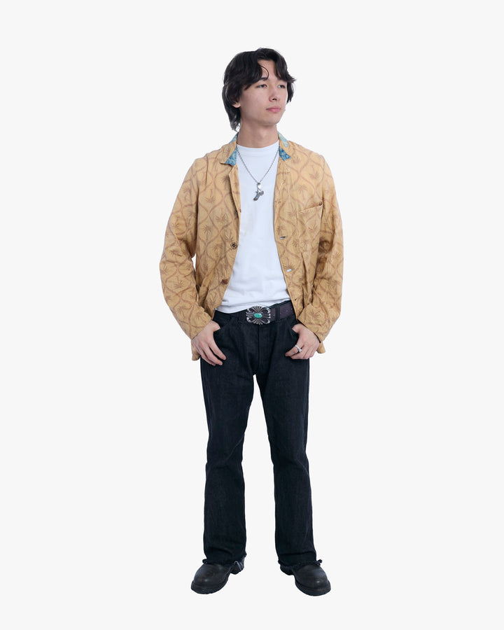 Japanese Repro Shirt, L, Kapital, Burnt Orange with Palm Trees