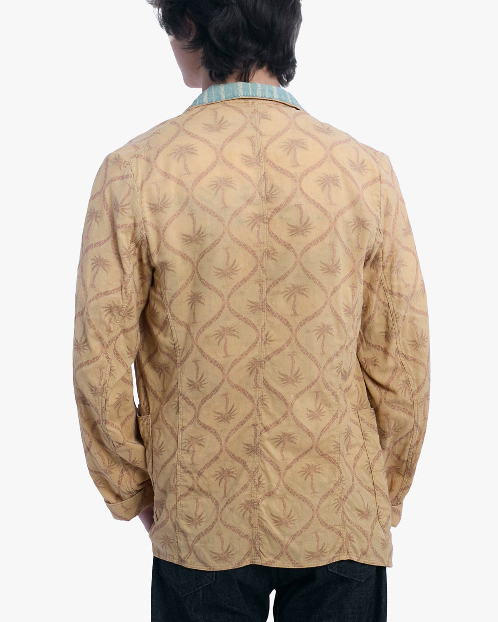 Japanese Repro Shirt, L, Kapital, Burnt Orange with Palm Trees