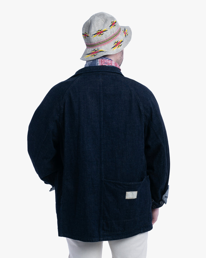 Japanese Repro Denim Chore Coat, XL, Kapital, Dark Wash with Metal Buttons