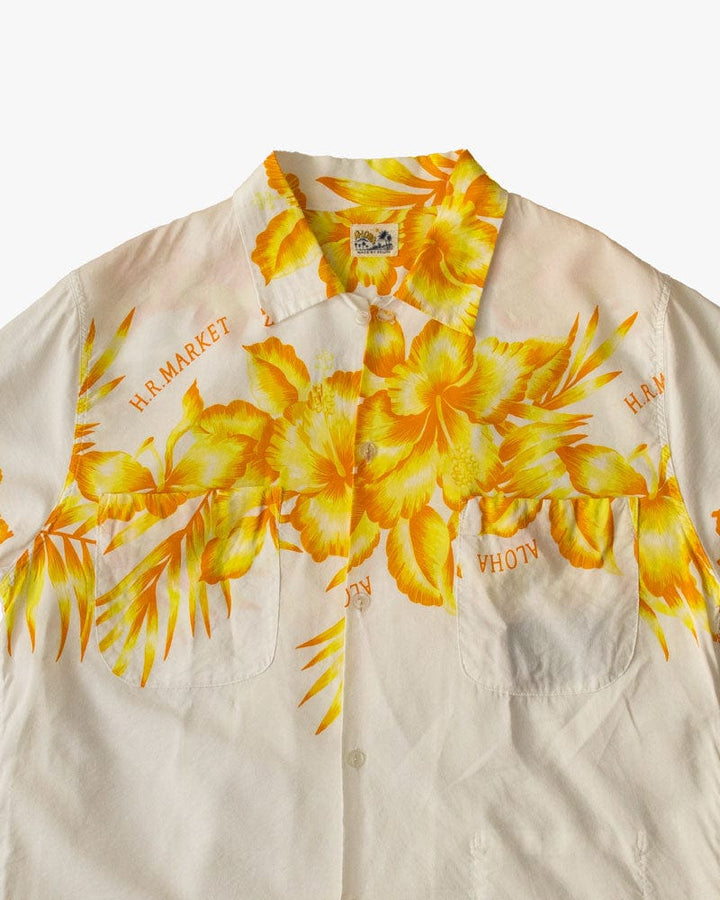 Japanese Repro Shirt, Aloha Short Sleeve, Seilin Brand, Orange Floral - S