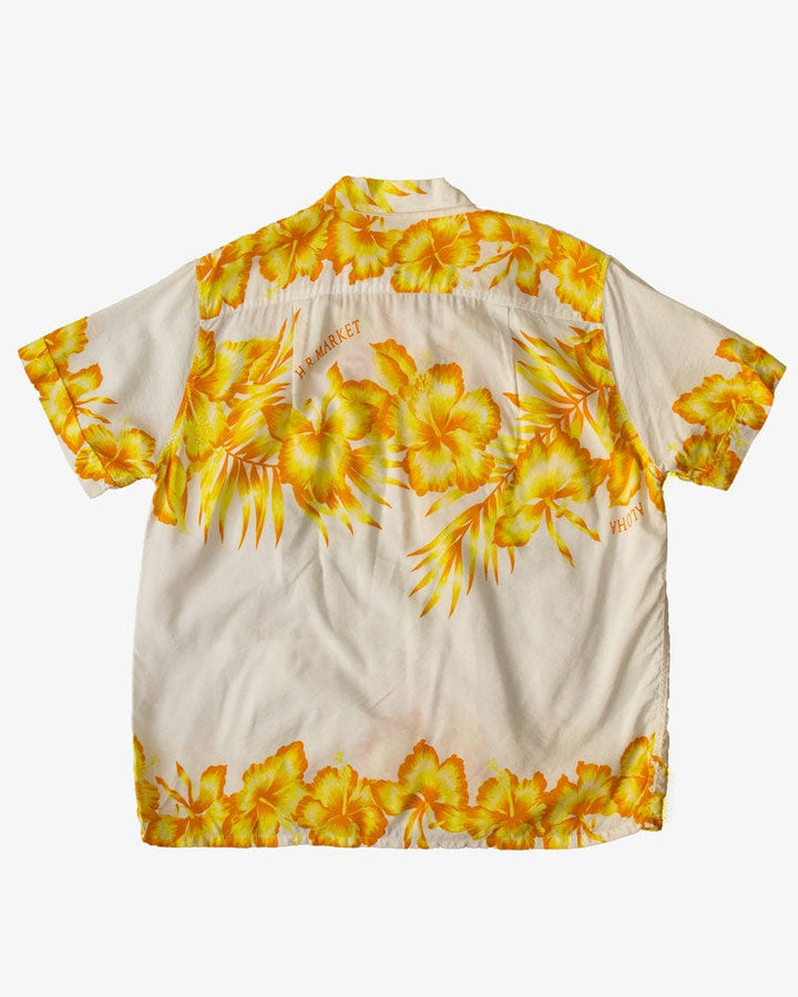 Japanese Repro Shirt, Aloha Short Sleeve, Seilin Brand, Orange Floral - S