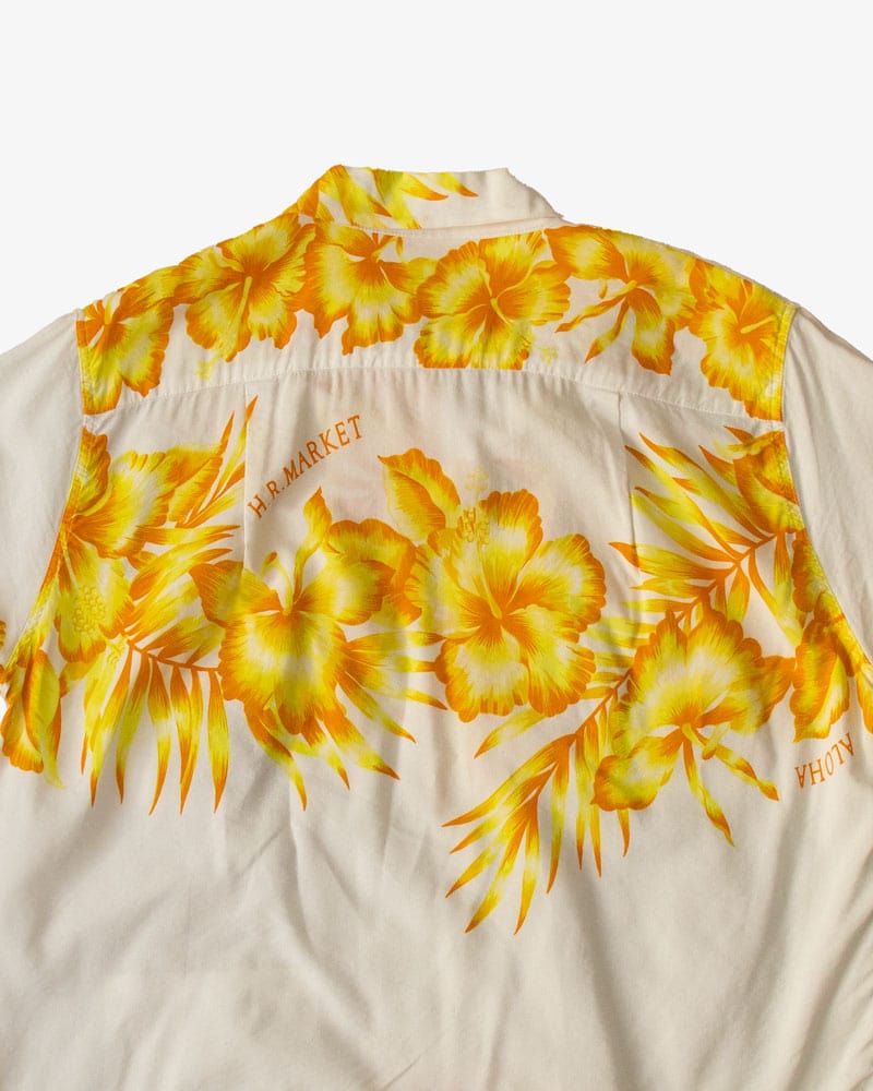 Japanese Repro Shirt, Aloha Short Sleeve, Seilin Brand, Orange Floral - S