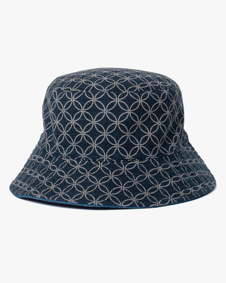 Kiriko Original Bucket Hat, Reversible, Shippou Denim