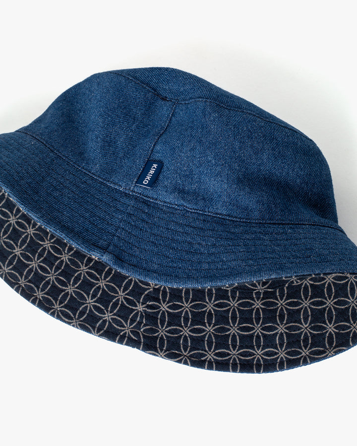 Kiriko Original Bucket Hat, Reversible, Shippou Denim