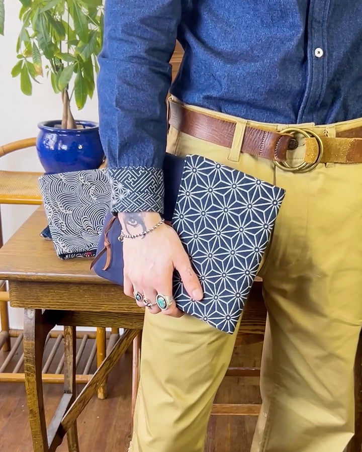 Kiriko Original iPad Cover, Indigo Asanoha