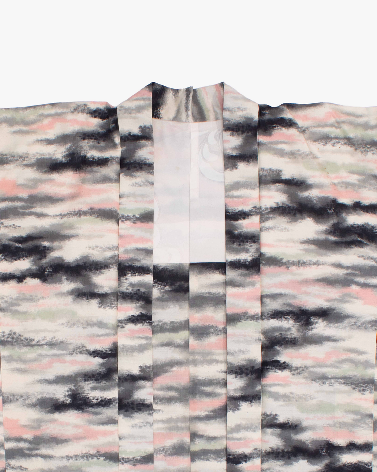Vintage Haori Jacket, Meisen Unmu, Cream Pink Grey and Sage