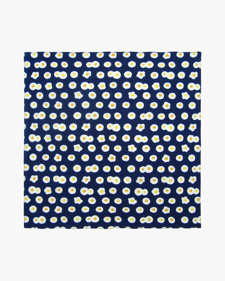 PrairieDog, Furoshiki, Fried Egg, Navy Blue, 19" x 19"