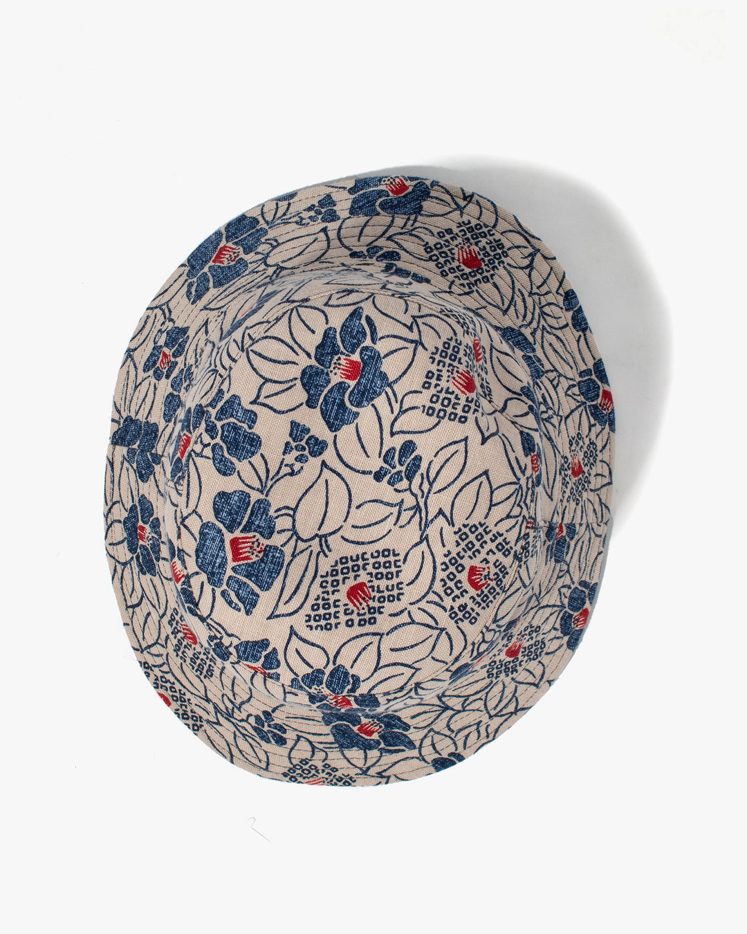 Kiriko Original Bucket Hat, Reversible, Cream Tsubaki Denim