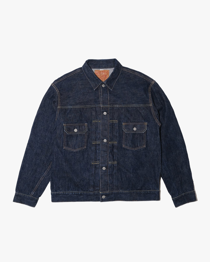 Japanese Repro Type II Trucker Jacket, XL, Sugar Cane, Dark Wash Blue Denim