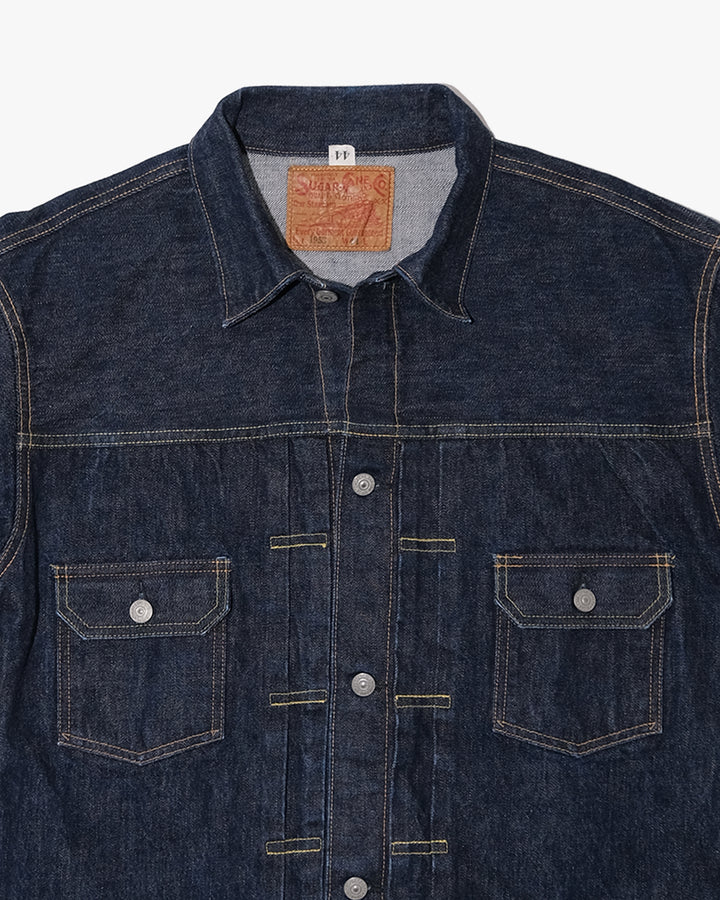 Japanese Repro Type II Trucker Jacket, XL, Sugar Cane, Dark Wash Blue Denim