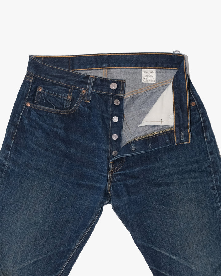 Japanese Repro Denim Jeans, 30, Sugar Cane, Dark Wash Blue