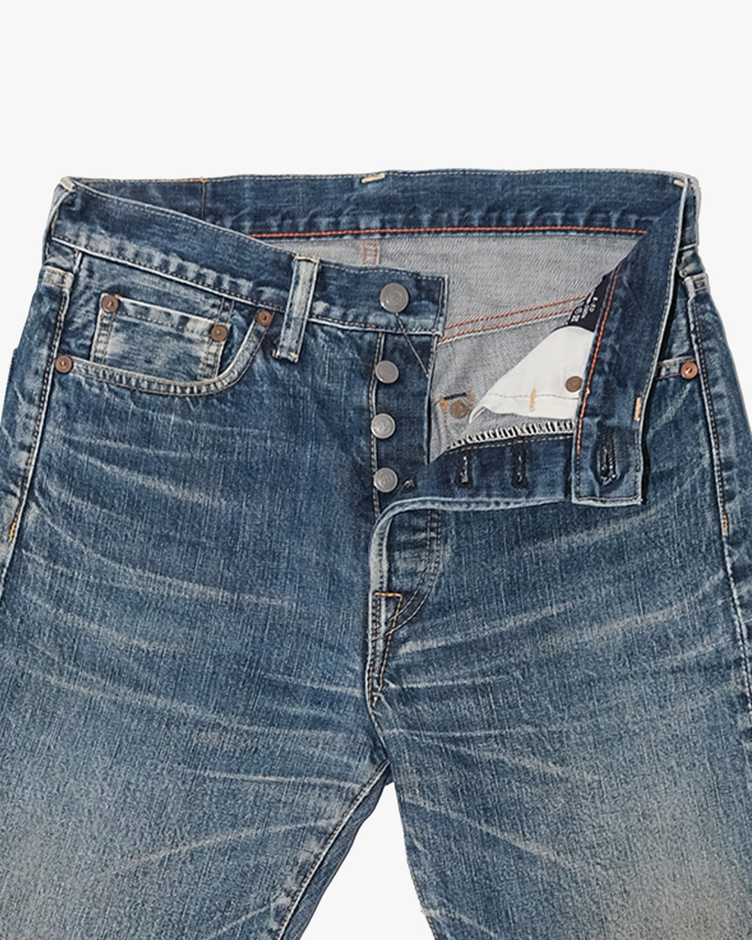 Japanese Repro Denim Jeans, 30, 45rpm, Medium Wash Blue