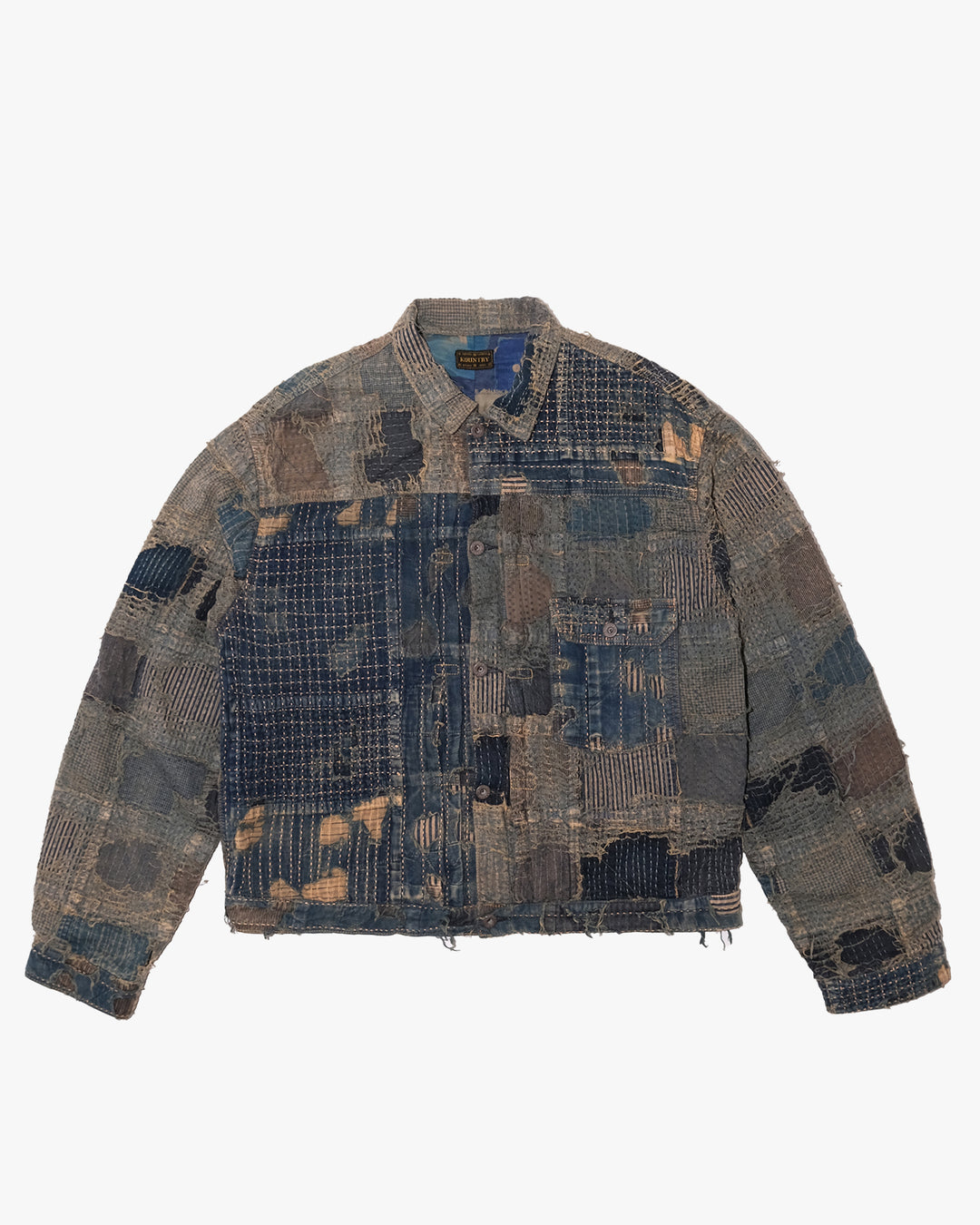 Japanese Repro Jacket, XXL, Kapital, Indigo Boro Patchwork with Sashiko Stitching